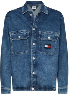 Tommy Jeans Bunda - UTILITY SHIRT JACKET CF6132 modrá