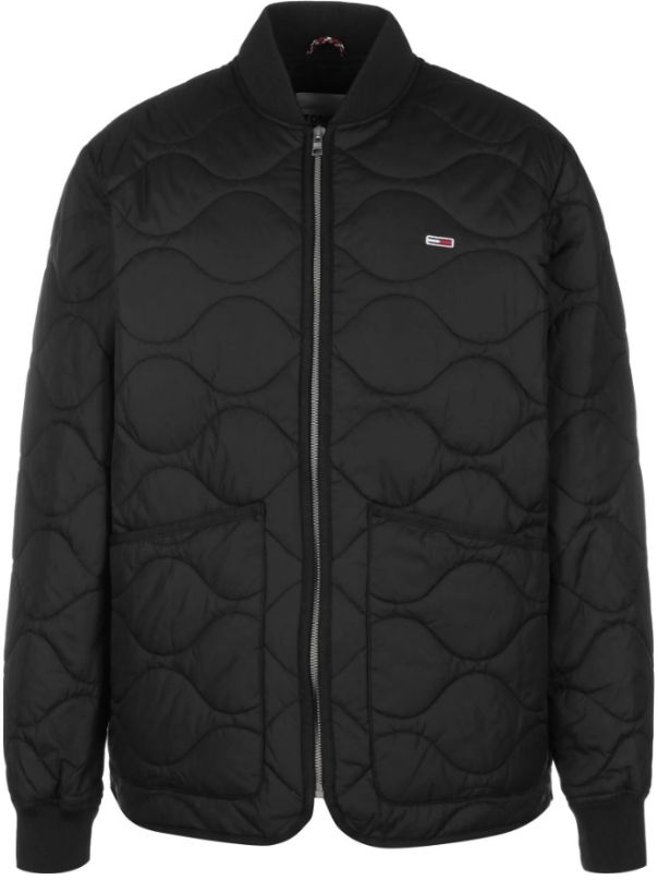 Tommy Jeans Bunda - TJM COLLEGIATE QUILTED BOMBER čierna