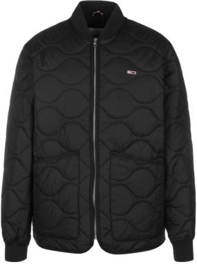 Tommy Jeans Bunda - TJM COLLEGIATE QUILTED BOMBER čierna