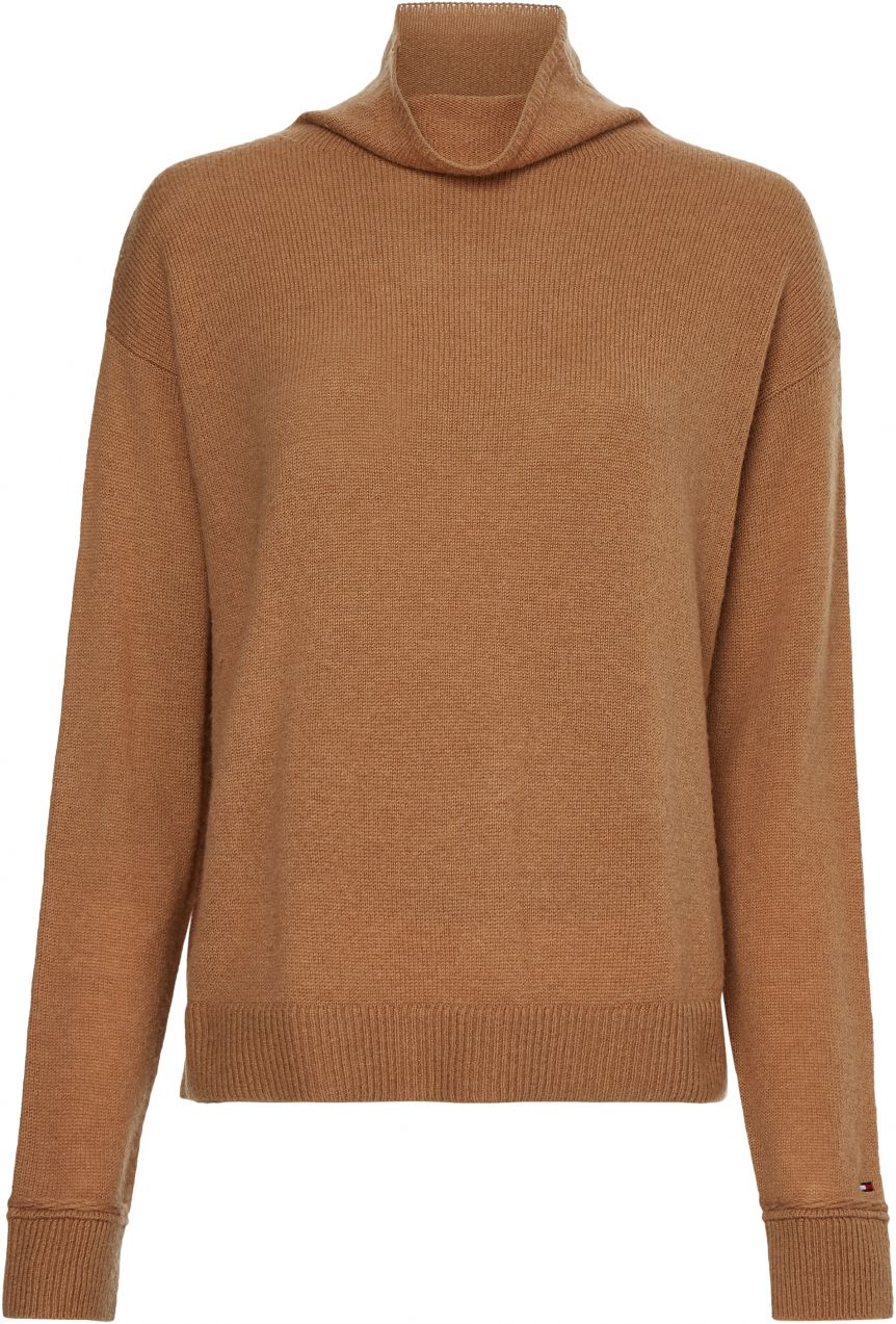Tommy Hilfiger Sveter - SOFTWOOL MOCK-NK SWE hnedý