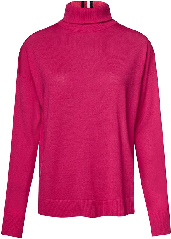 Tommy Hilfiger Sveter - JAKAYLA HIGH-NK SWTR ružový