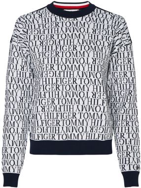 Tommy Hilfiger Sveter - NESSY SCRIPT AOJ C-NK SWT LS biely