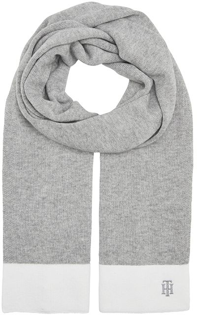 Tommy Hilfiger Šál - TH KNIT SCARF sivý