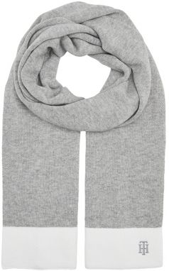 Tommy Hilfiger Šál - TH KNIT SCARF sivý