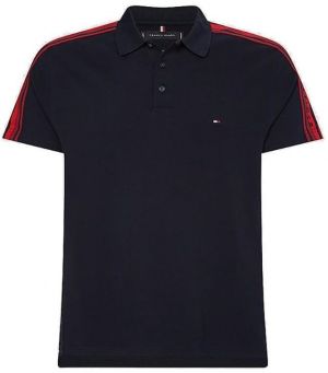Tommy Hilfiger Polo tričko - FLAG OUTLINE TAPE SLIM POLO modré