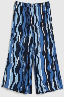 Women's trousers with MOODO pattern - navy blue