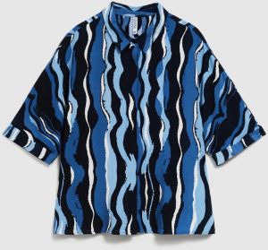 Women's shirt with MOODO pattern - navy blue