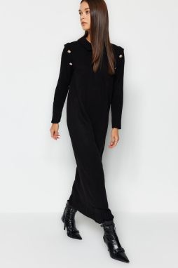 Trendyol Black Regular Cut Long Knitwear Dress