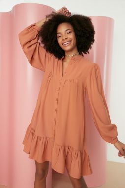 Trendyol Camel Mini Wide Fit Woven Dress
