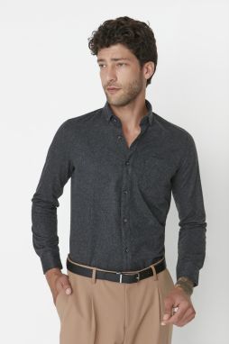 Trendyol Black Slim Fit Single Pocket Shirt