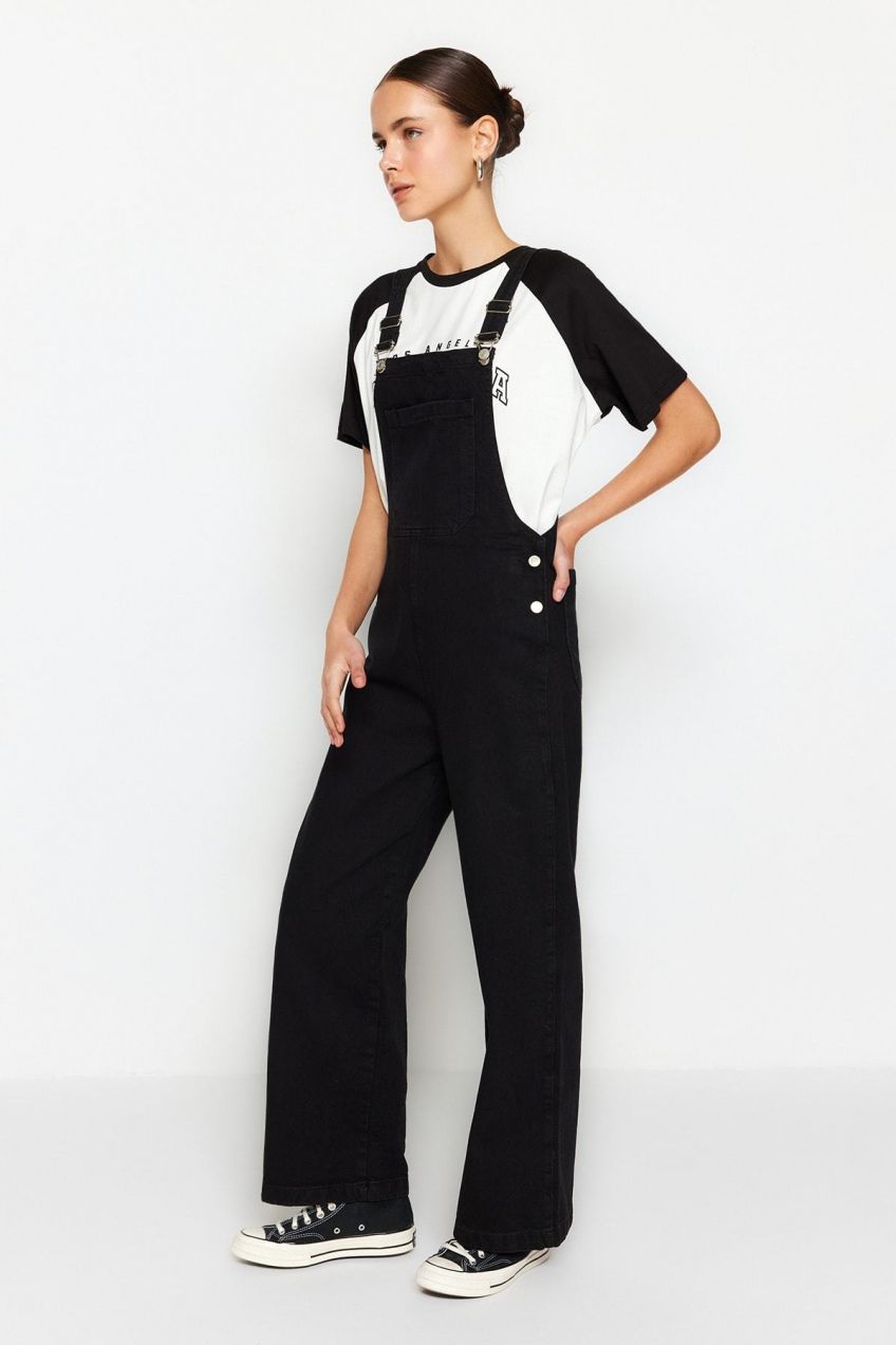 Trendyol Black Denim Overalls Jumpsuit