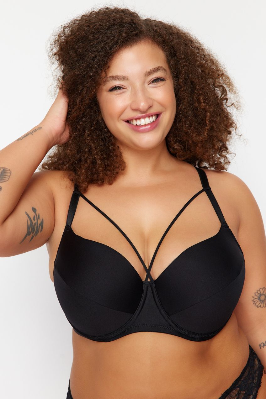 Trendyol Curve Black Piping Detailed Bra