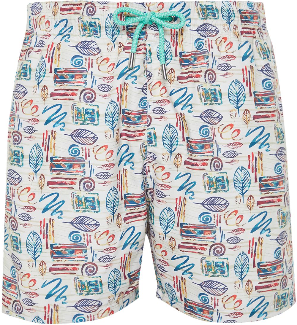 Trendyol Multi Color Standard Size Leaf Print Swim Shorts