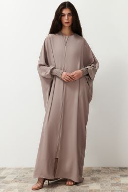 Trendyol Beige Wide Fit Bat Sleeve Woven Cap & Ferace & Abaya