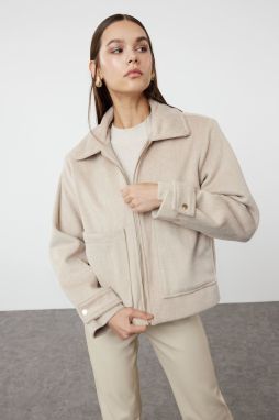 Trendyol Mink Oversize Mold Cashmere Thin Jacket Coat