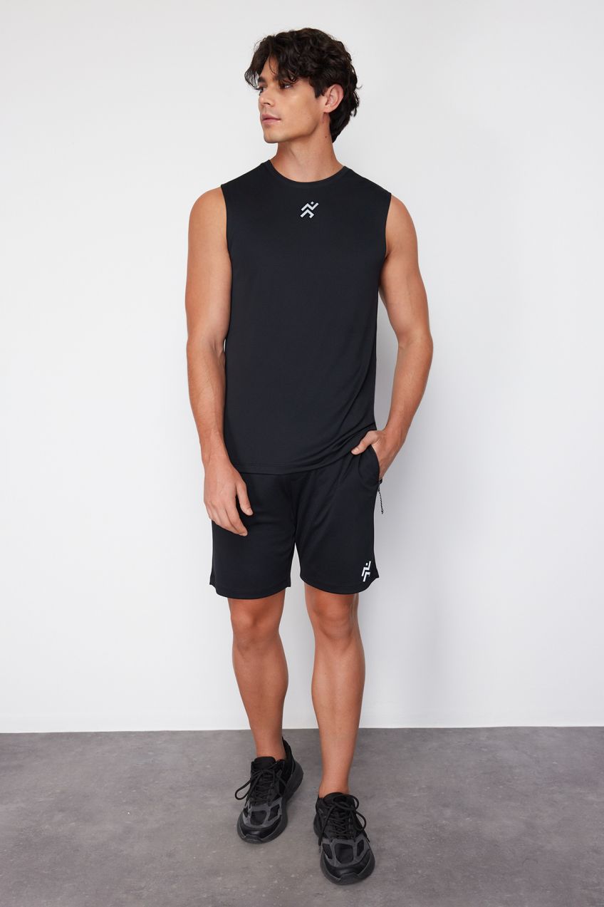 Trendyol Black Reflective Printed Regular Cut Quick-Drying Shorts