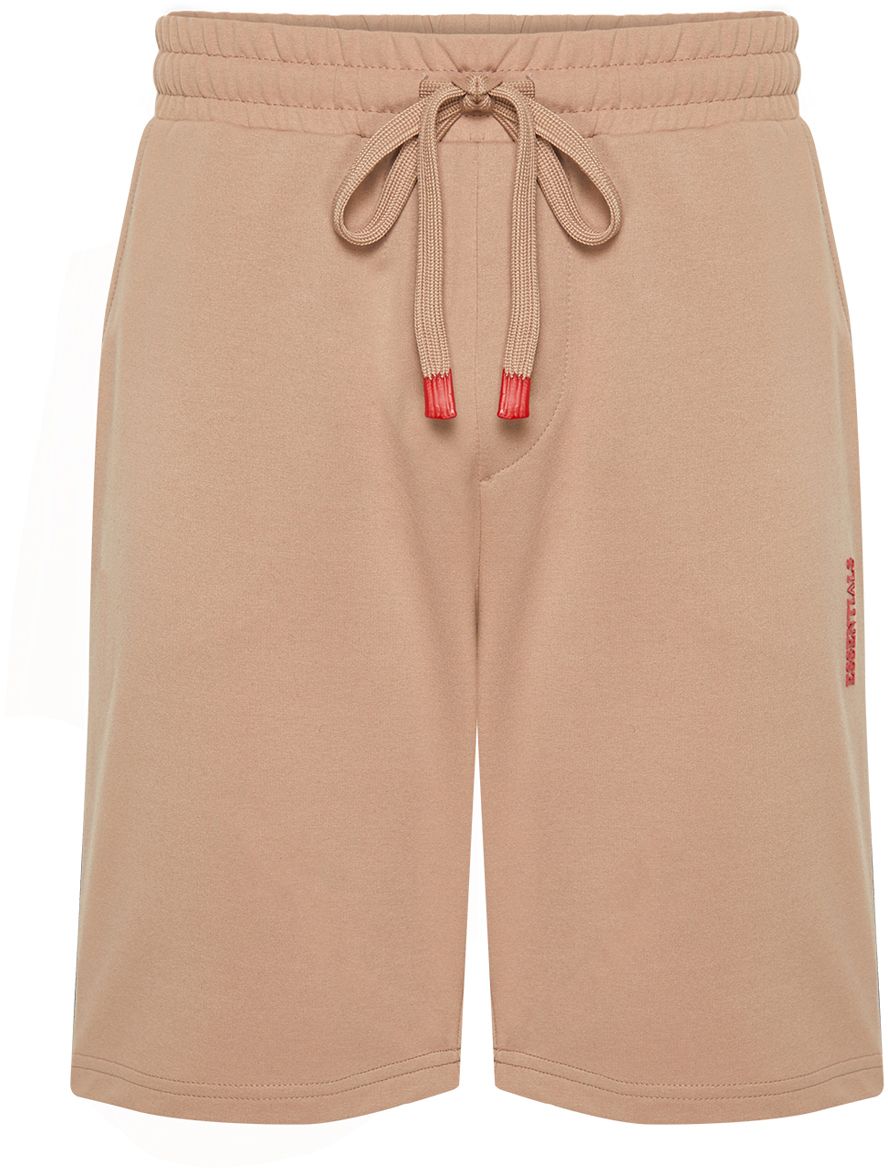 Trendyol Beige Regular Cut Letter Printed Drawstring Elastic Waist Shorts