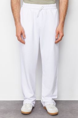 Trendyol White Oversize/Wide Cut Baggy Basic Sweatpants