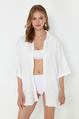 Trendyol White Woven Muslin Shirt