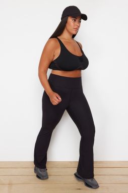 Trendyol Curve Black High Waist Scuba Knitted Tights