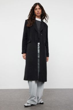 Trendyol Black Striped Regular Coat