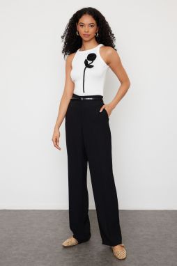 Trendyol Ecru Barbell Collar Rose Detailed Knitwear Blouse