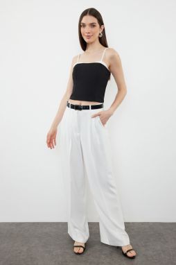 Trendyol Black Strap Bralette Detailed Crop Woven Blouse