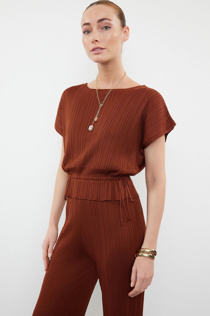 Trendyol Tile Tied Mercerized Knitwear Thin Blouse