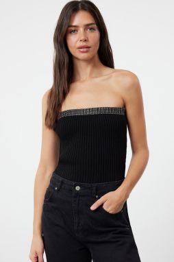Trendyol Black Strapless Knitwear Blouse