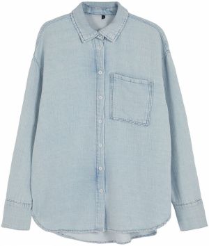 Trendyol Blue Oversize Denim Shirt