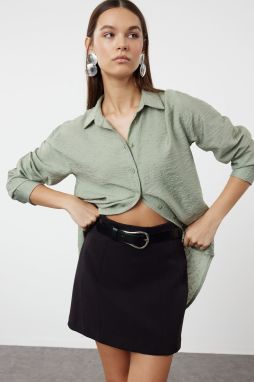 Trendyol Mint Oversize Wide Fit Woven Shirt