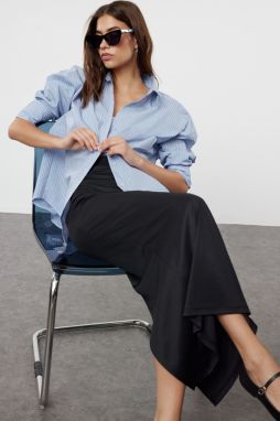 Trendyol Blue Pocket Striped Woven Shirt