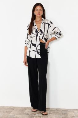 Trendyol Ecru Patterned Satin Woven Shirt