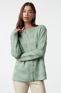 Trendyol Mint Towel Textured Knitwear Cardigan
