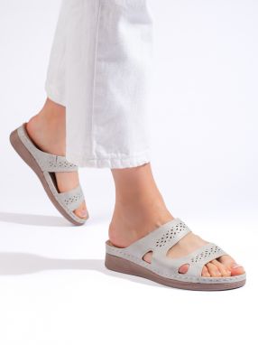 Shelvt Comfortable gray women's flip-flops