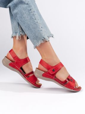 Shelvt Comfortable red sandals for women