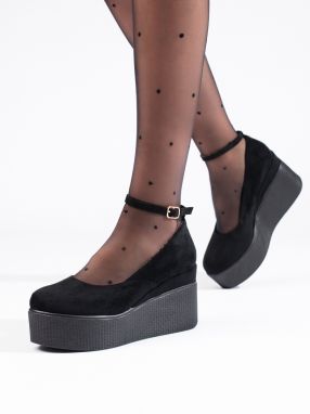 Shelvt Black wedge pumps