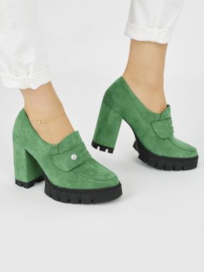 Shelvt Green women's high-heeled shoes