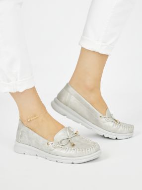 SEASTAR Silver comfortable faux leather loafers
