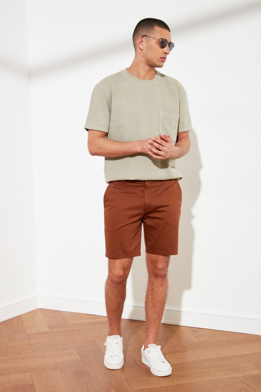 Trendyol Camel Men's Slim Fit Chino Shorts & Bermuda