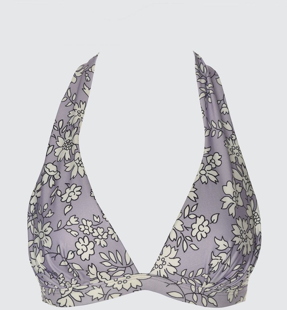Trendyol Floral Patterned Neck Tie Bikini Top