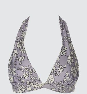 Trendyol Floral Patterned Neck Tie Bikini Top