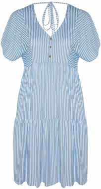 Trendyol Curve Blue Striped Woven Dress