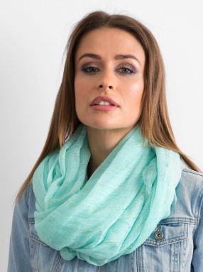 Scarf with shiny mint thread