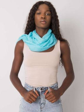 Lady's blue and white scarf with polka dots