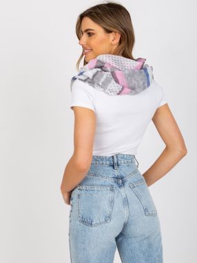 Women's gray scarf with prints