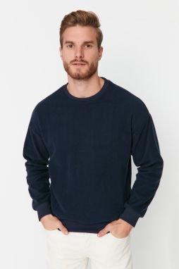 Trendyol Navy Blue Regular/Normal Cut Fleece Warm Sweatshirt