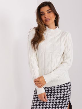 Ecru sweater with cables