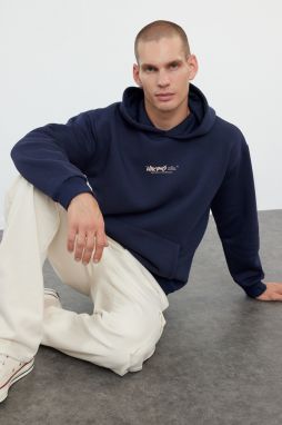 Trendyol Oversize/Wide Cut Hooded Back Printed Fleece/Warm Sweatshirt
