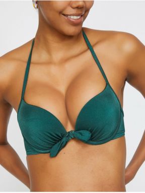 Koton Women's Green Plain Bikini Top